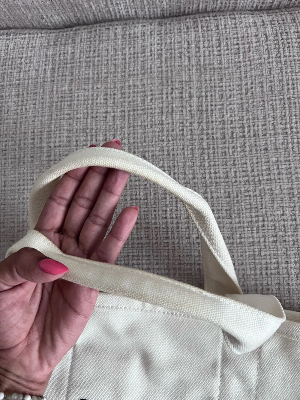 Motto Mini Tote Bag - White New York Script